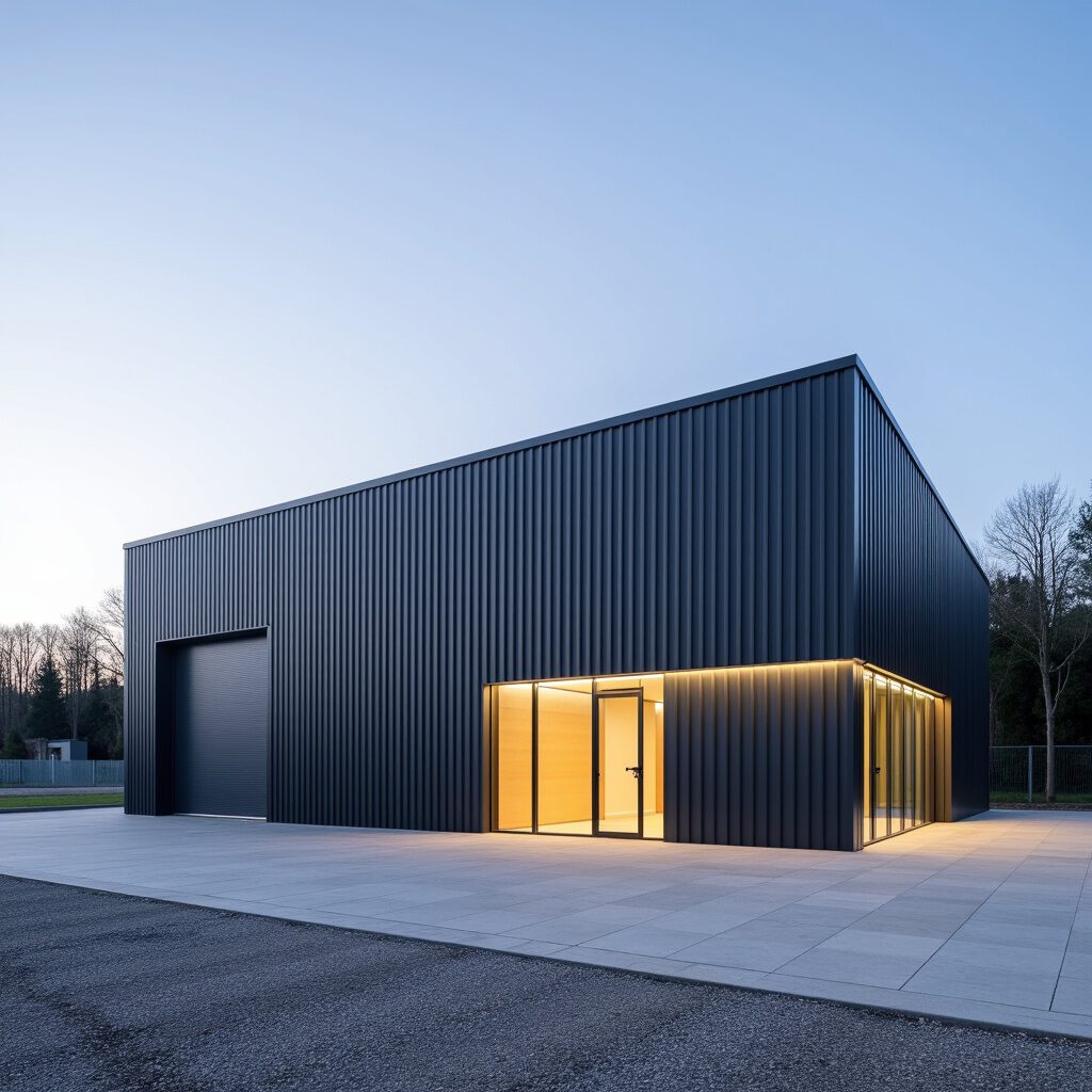 bedrijfhal met kantoor showroom