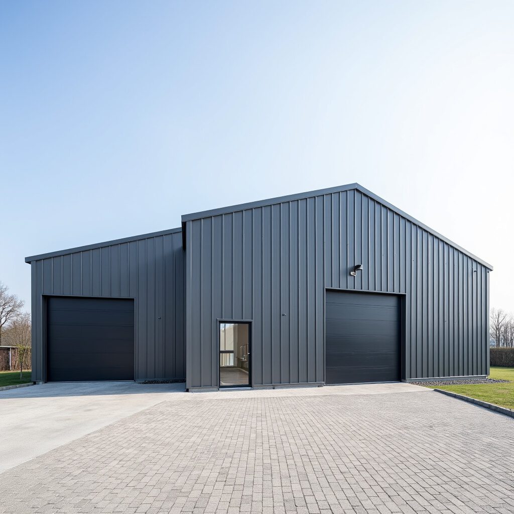 bedrijfshal met bijgebouw