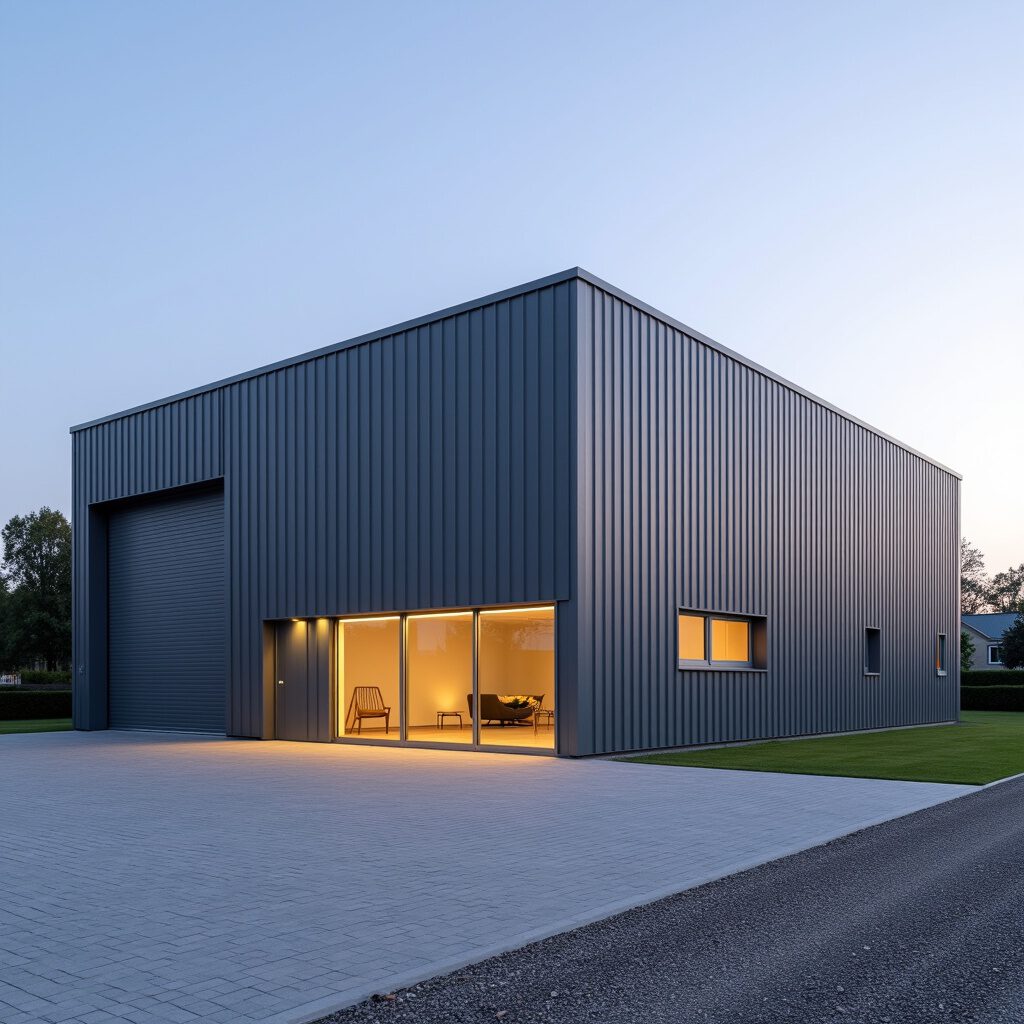 bedrijfshal met showroom