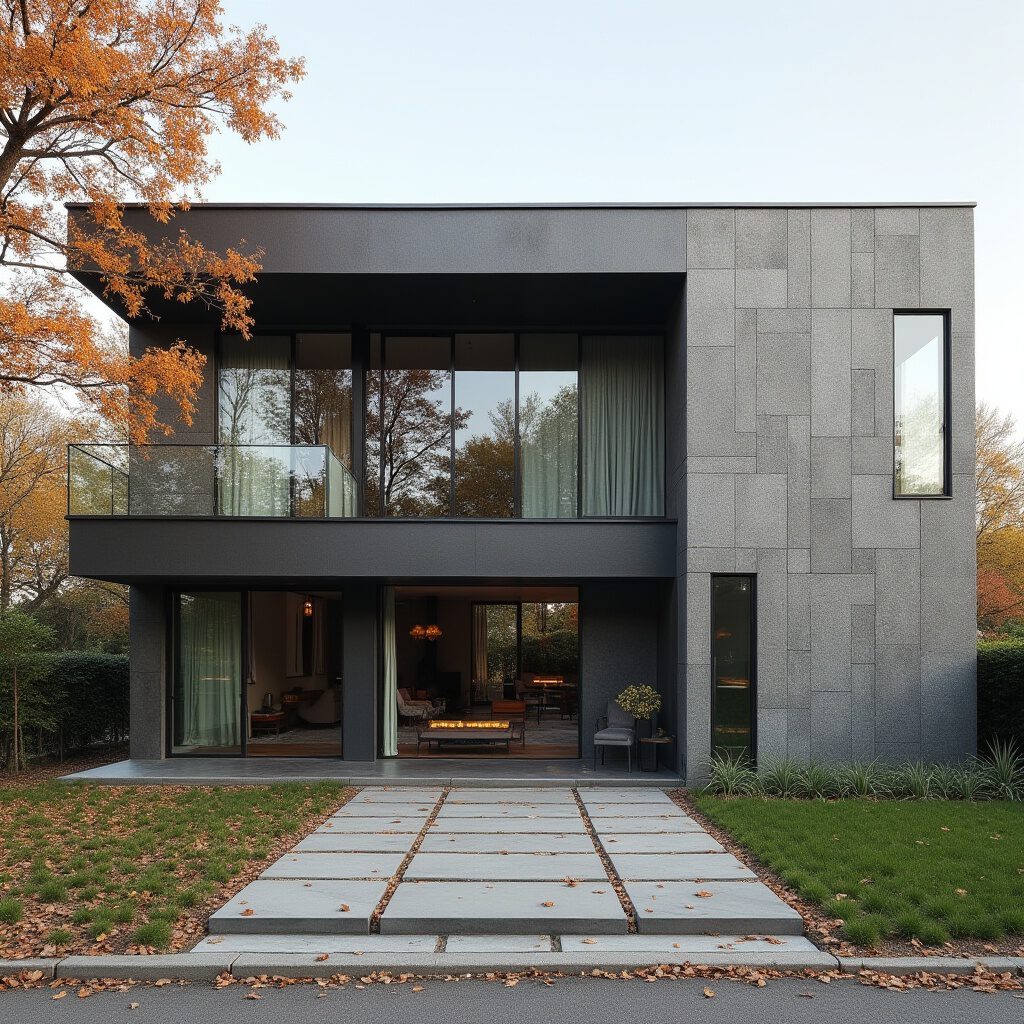 domker villa met natuursteen afwerking