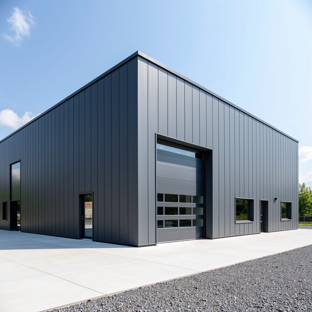 garage antraciet met overheaddeur