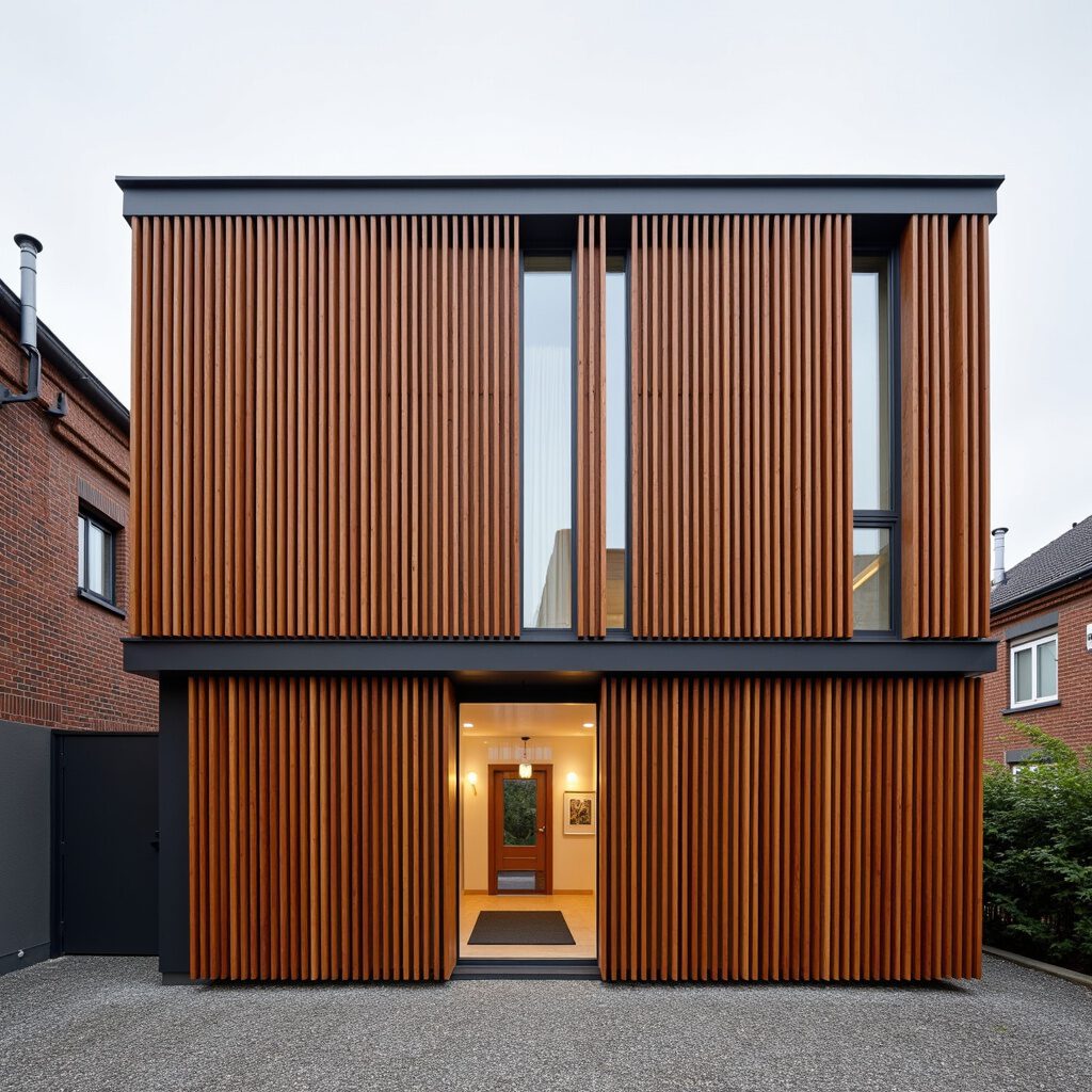 gevel bekleding latten met scheding