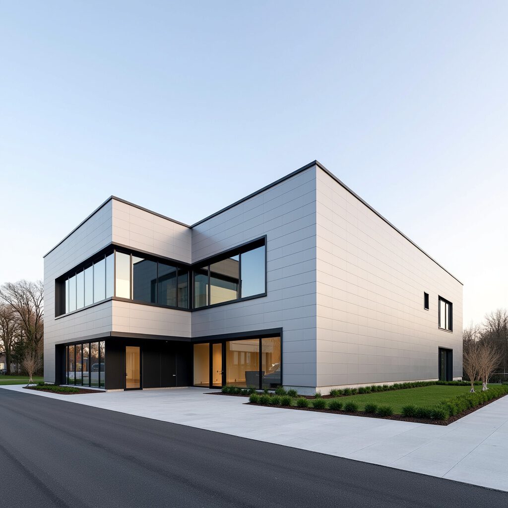 licht grijs kantoor met productie