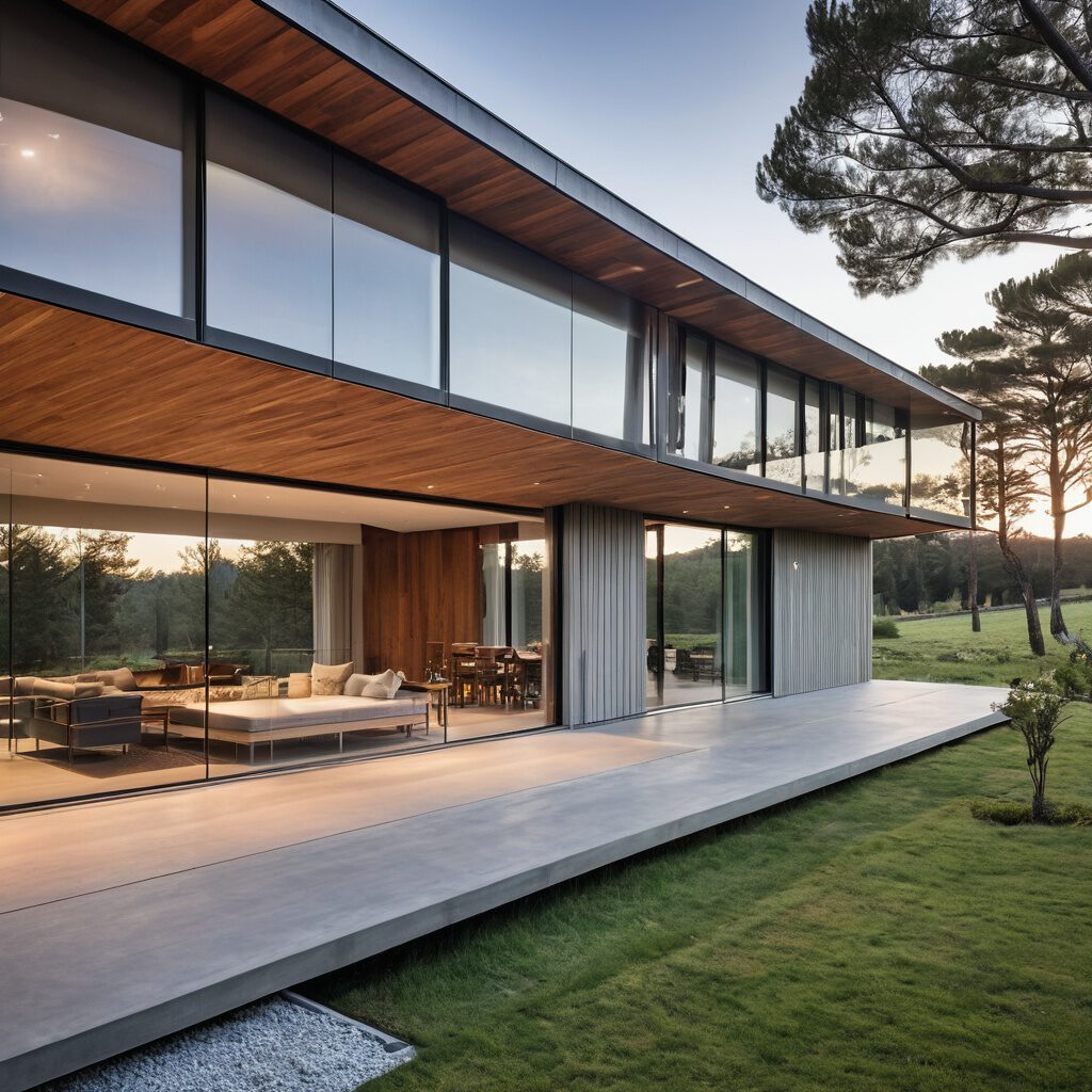 modern villa langwerpig