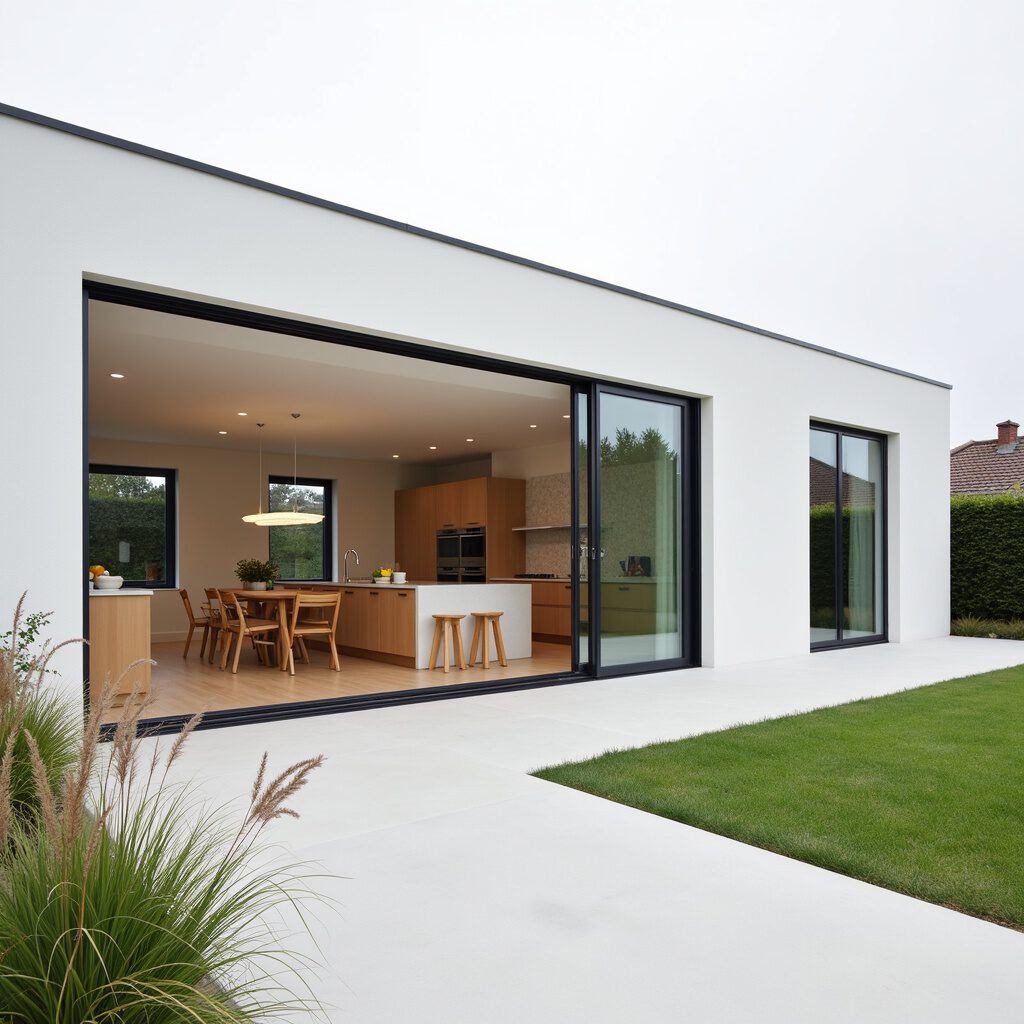 poolhouse met keuken en schuifdeuren