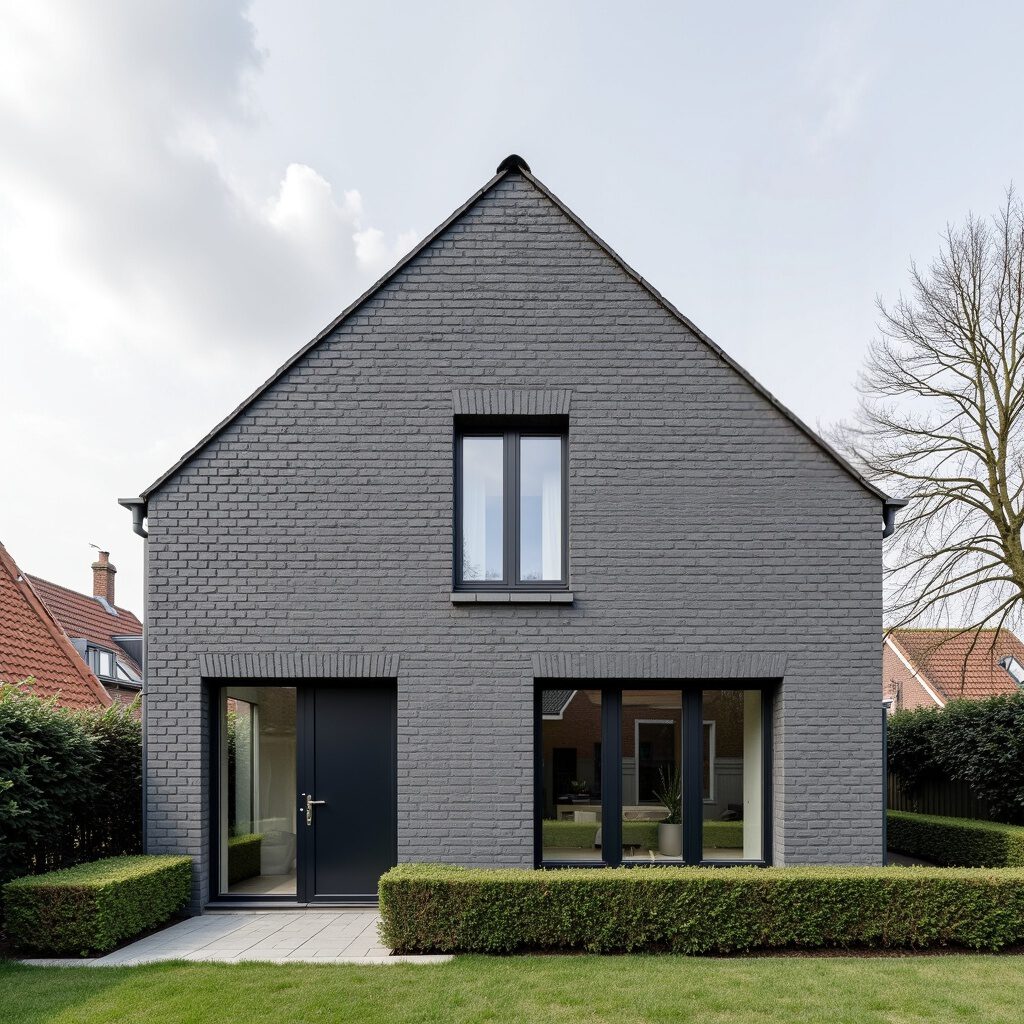 stedelijk woning met grijs metselwerk