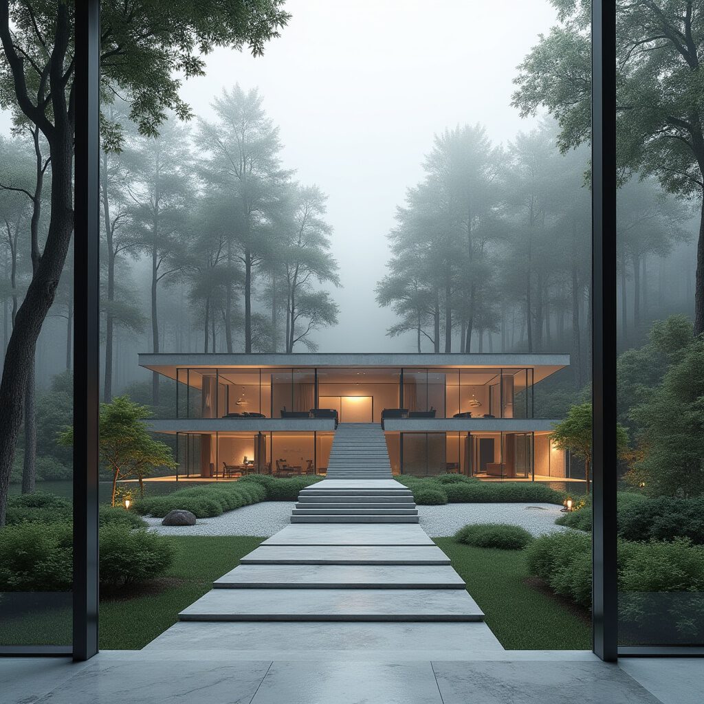 transparabt woning in het bos