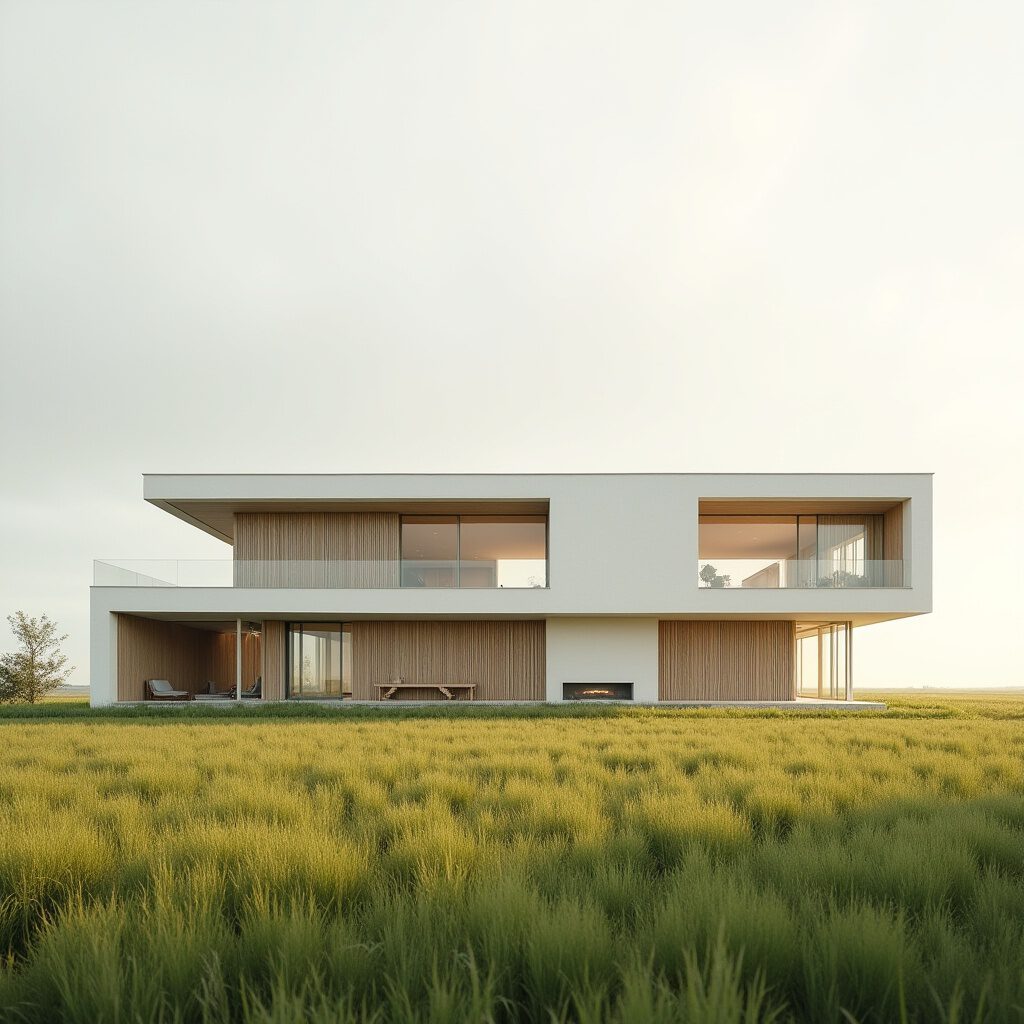 villa in weiland met houten accenten