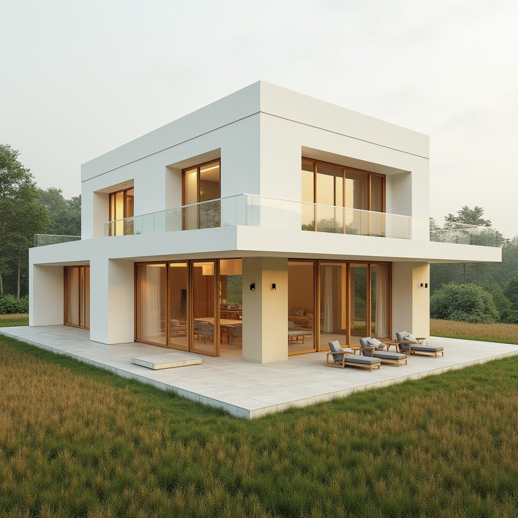 wit gestuckt woning