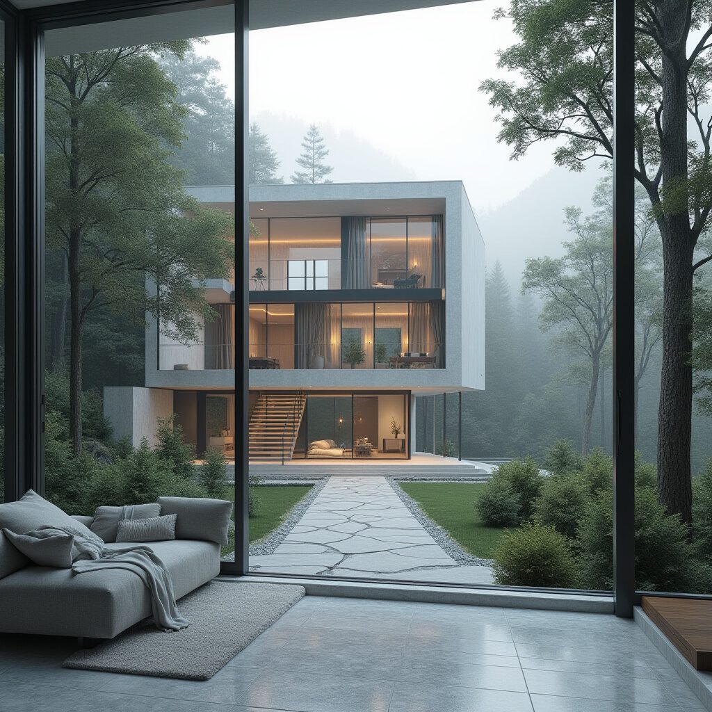 woning aan de rand van berg