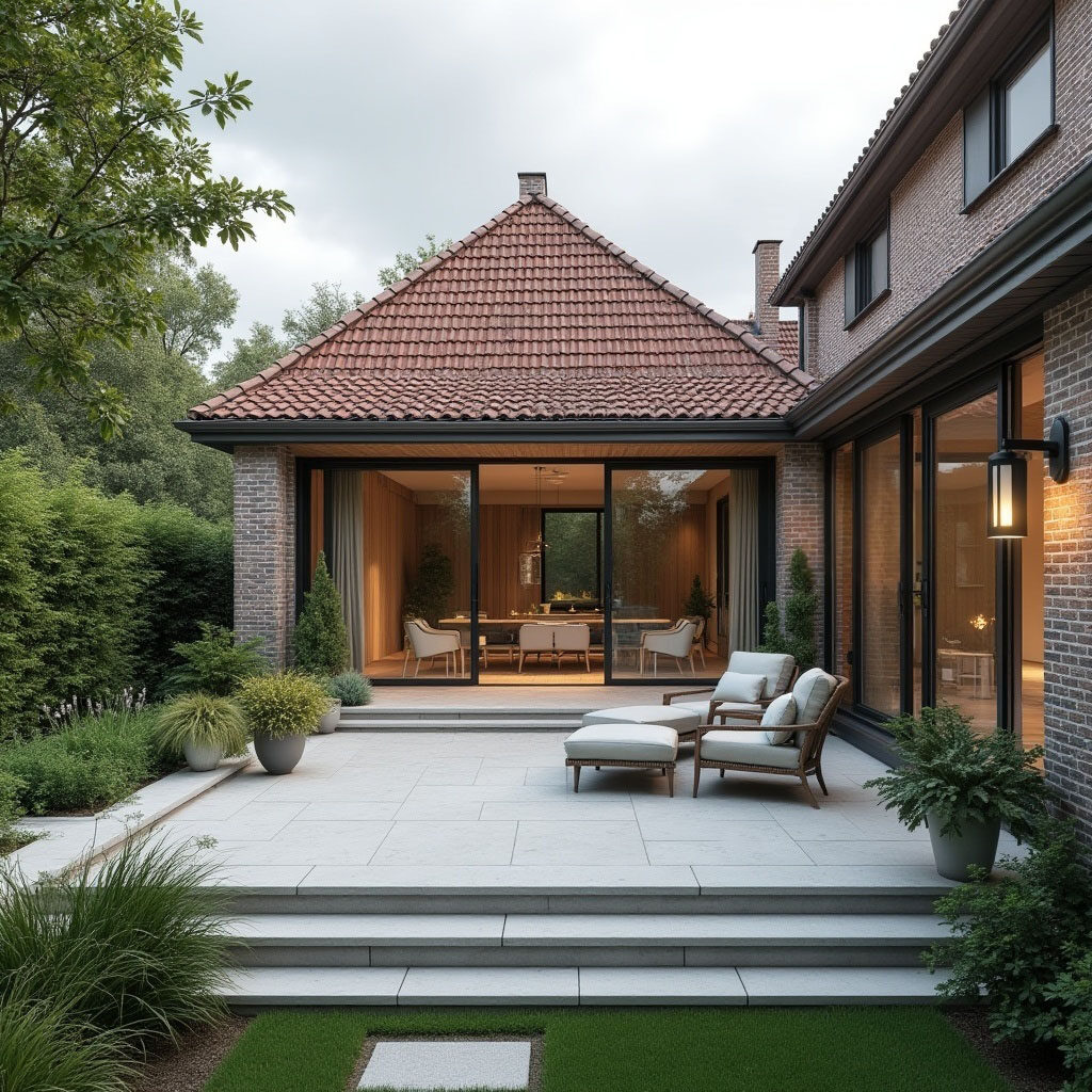 woonkamer in achtertuin